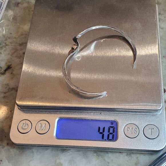 Peter James Studio Sterling Silver and 14K Gold Accent Cuff Bracelet STG PJ - Picture 5 of 5